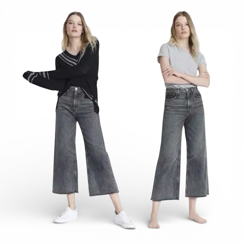 Rag & Bone Ruth Super High-Rise Straight Leg Gray Jeans Size 26